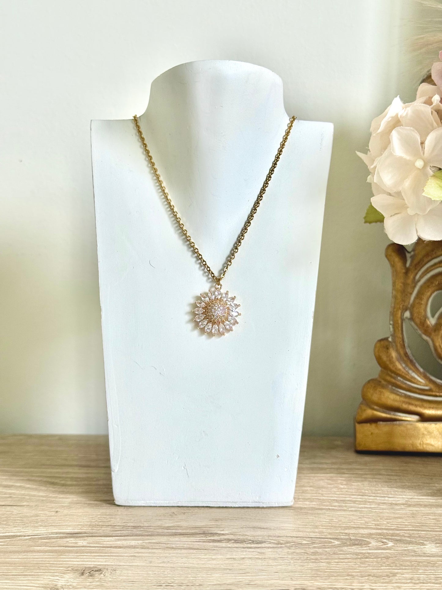 Flower CZ Necklace