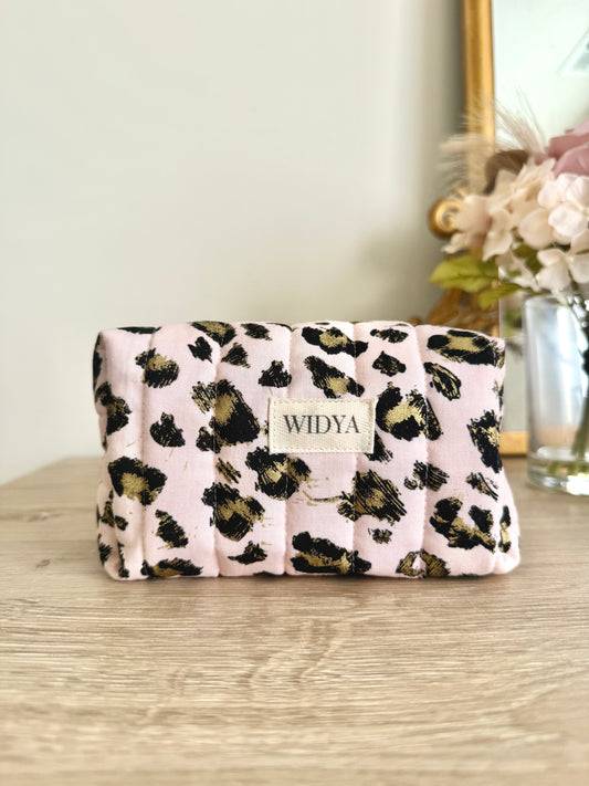 Pink + Leopard Print Makeup Bag