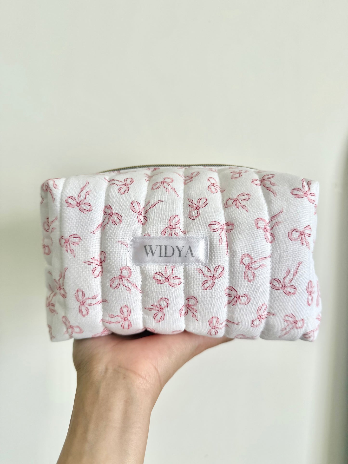 Dainty Pink Bows Makeup Bag