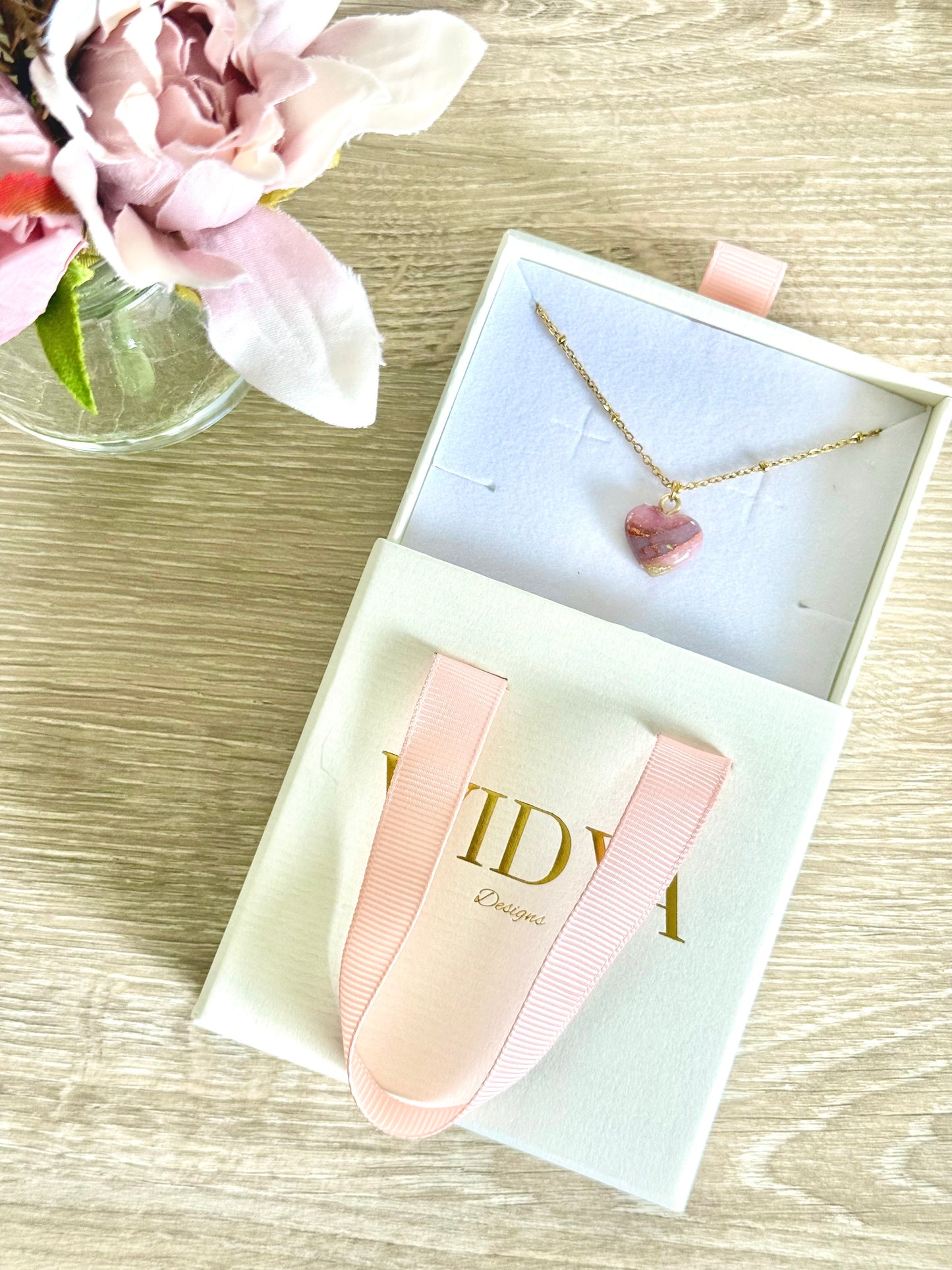 Rose Quartz Necklace - Heart
