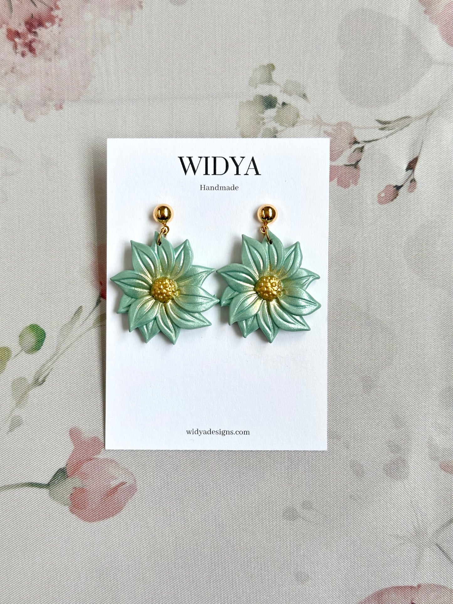 Lily Earrings in Green- May Flower