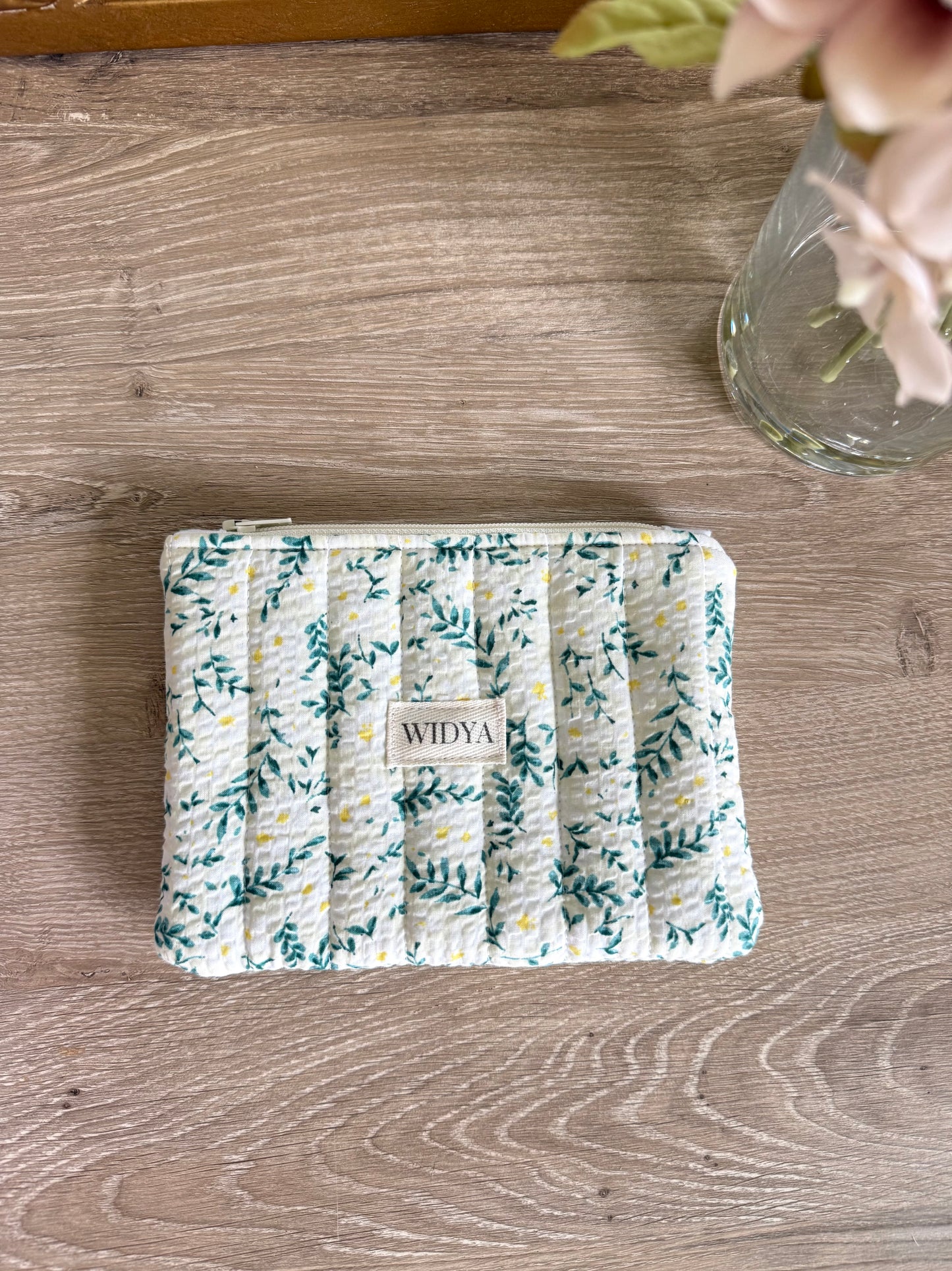 Yellow and Green Leaves Zipper Pouch