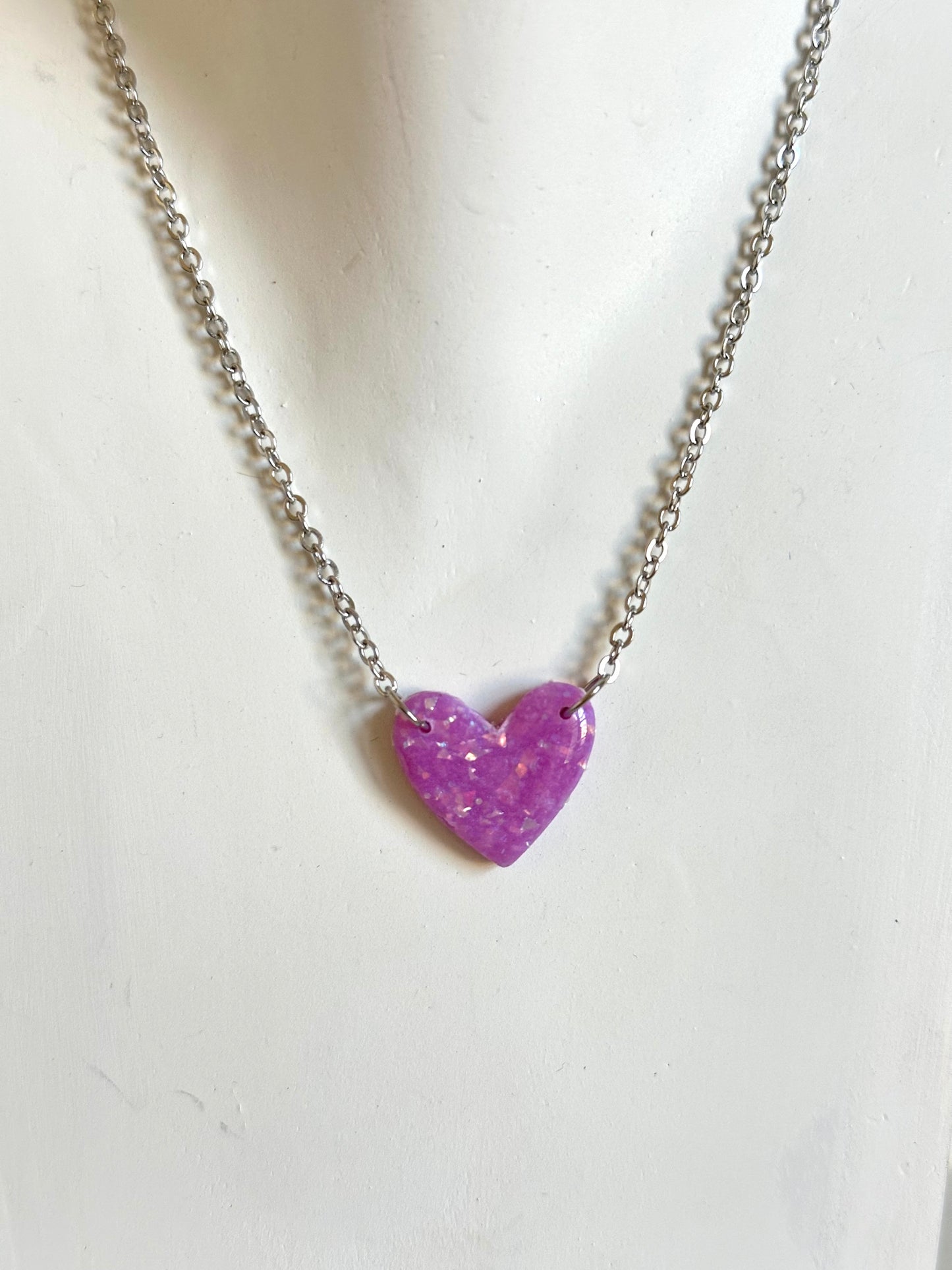 Purple Opal Necklace - Heart