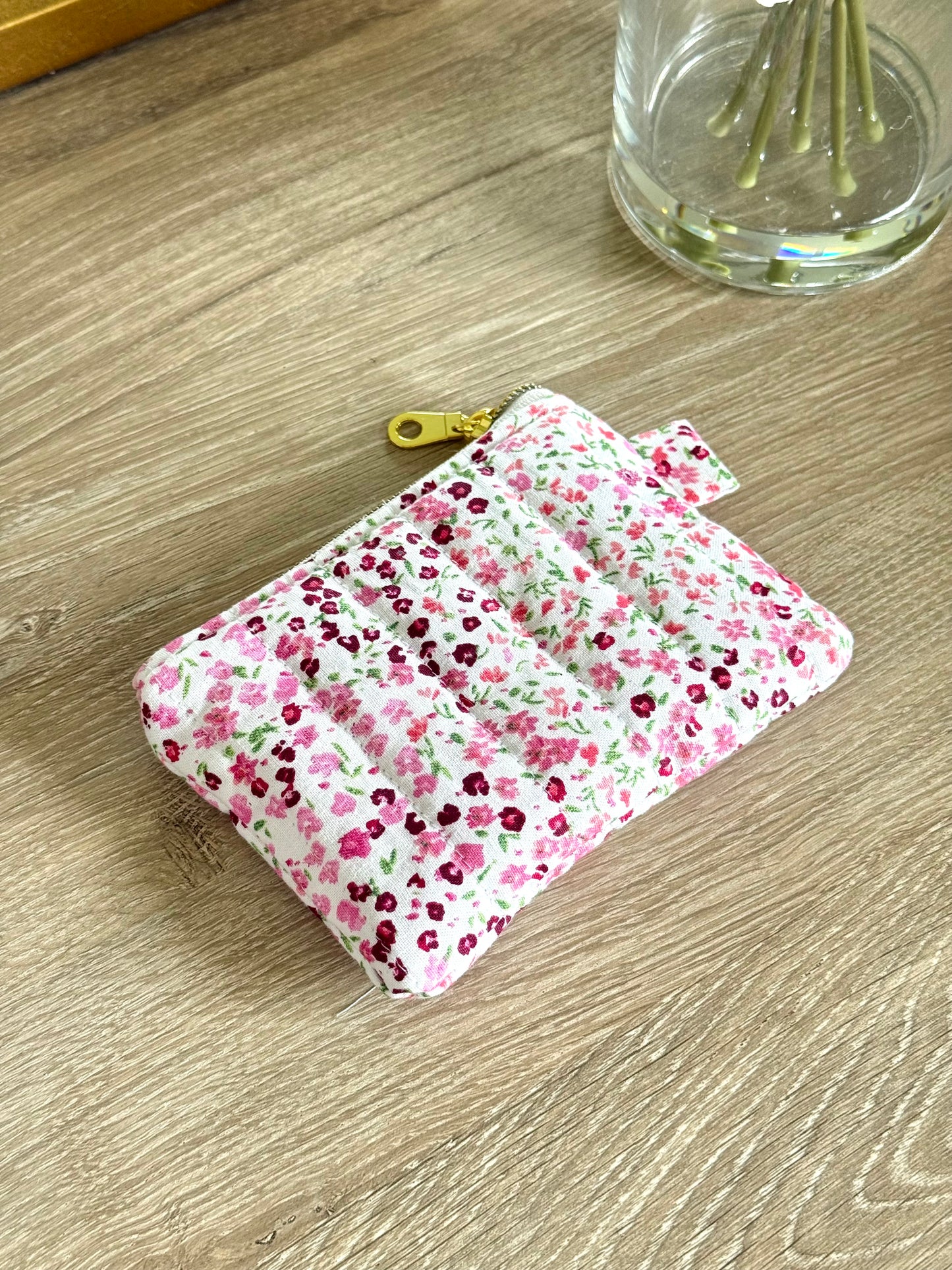 Pink Floral Keychain Wallet