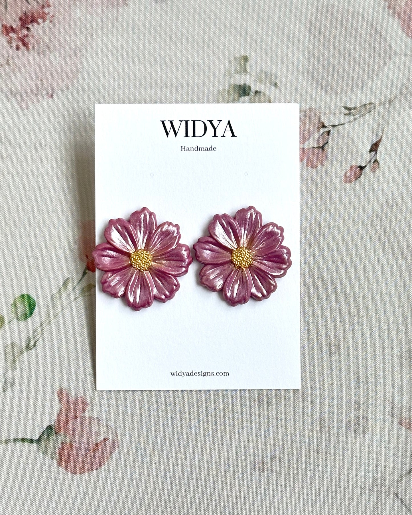 Cosmos Flower Earrings - October Flower