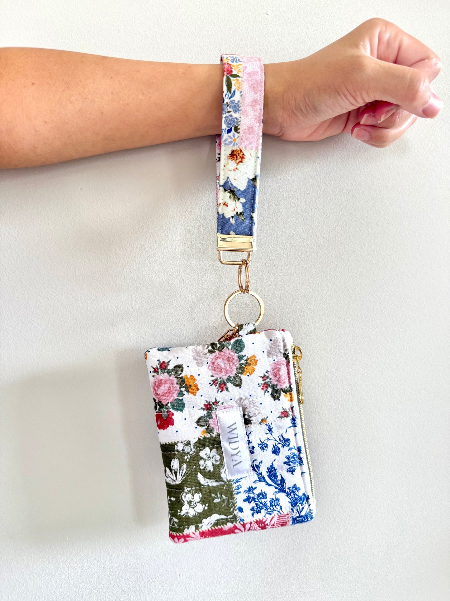 Floral Patchwork Keychain Wallet