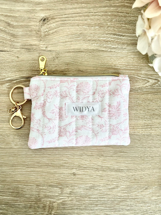 Pink Chinoiserie Keychain Wallet