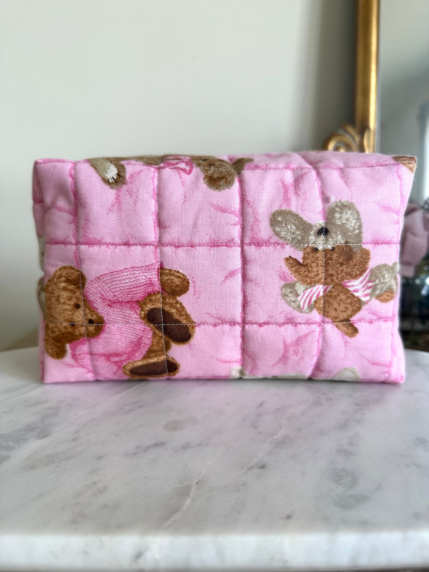 Pink Teddy Bears Makeup Bag