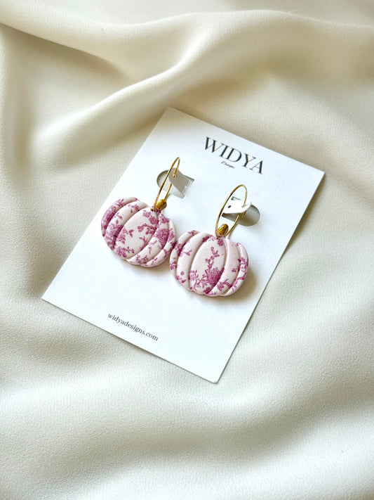 Pumpkin Hoops - Pink Toile