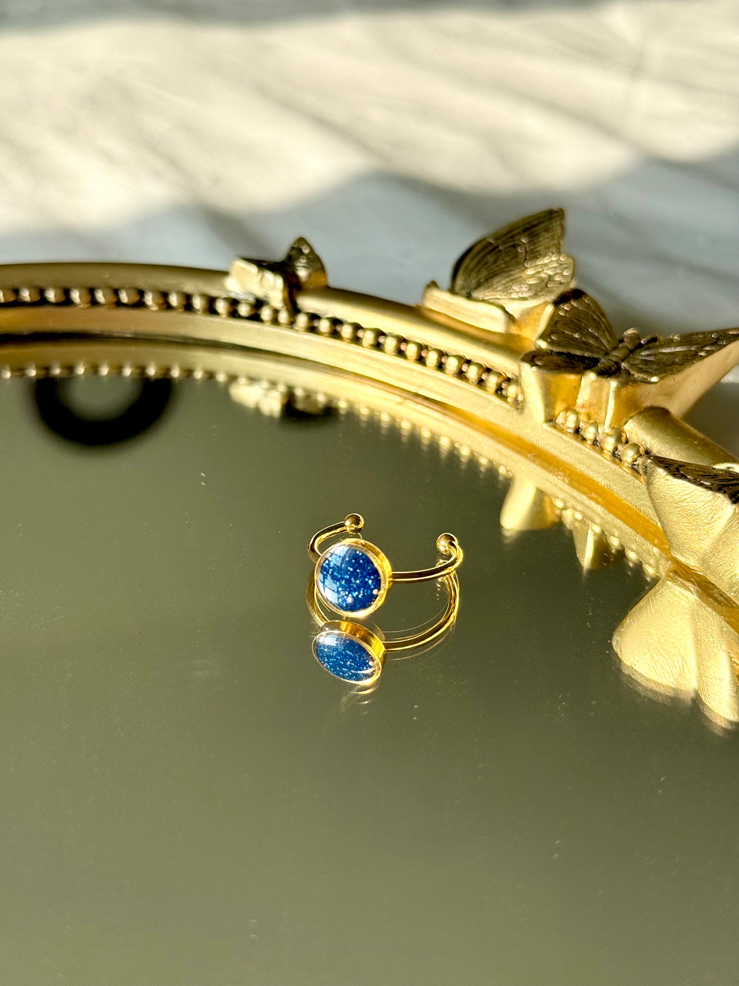 Blue Sky - Adjustable Gold Ring