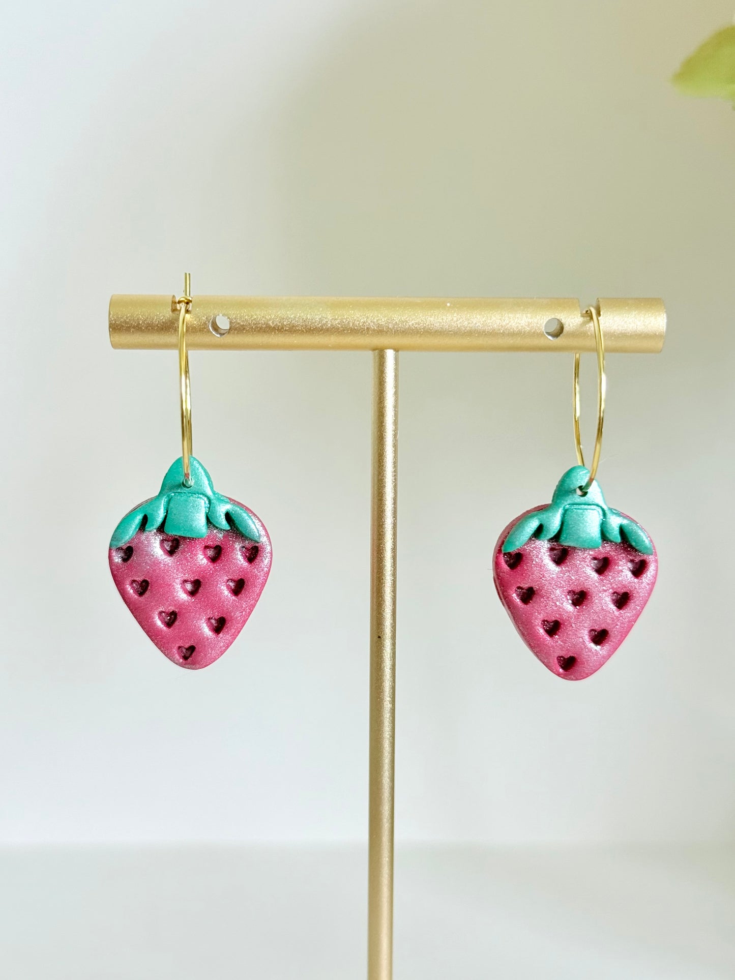 Shimmery Strawberry Hoops