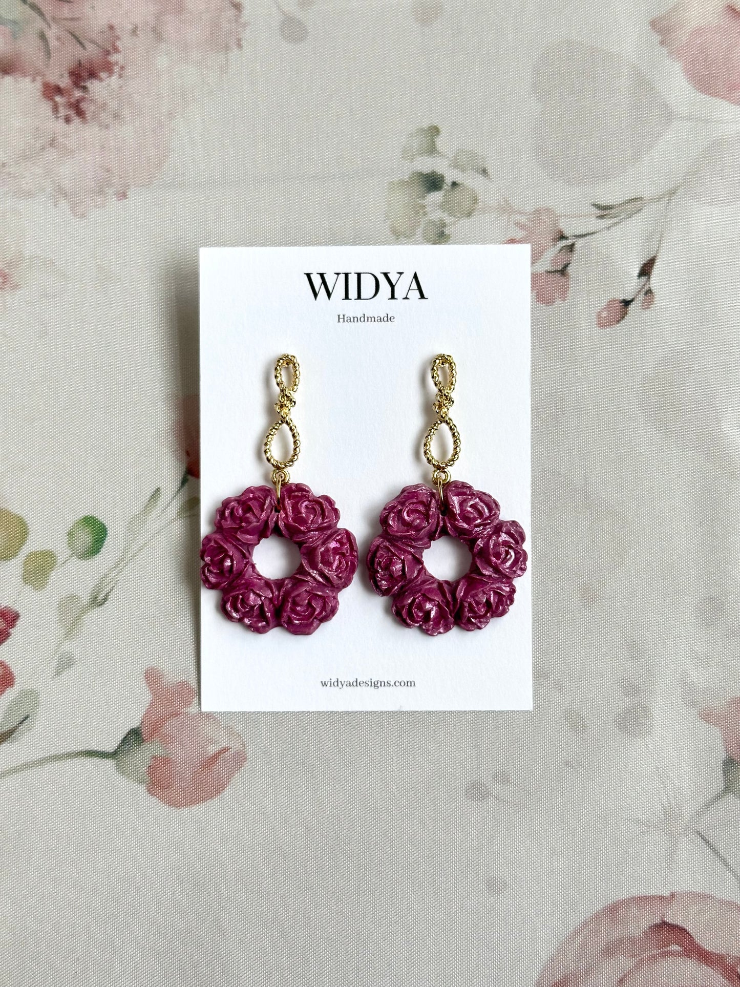 Roses Wreath Earrings - June Flower