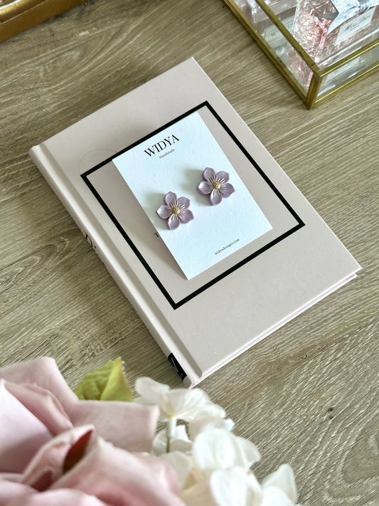 Violet Flower Earrings - February Flower
