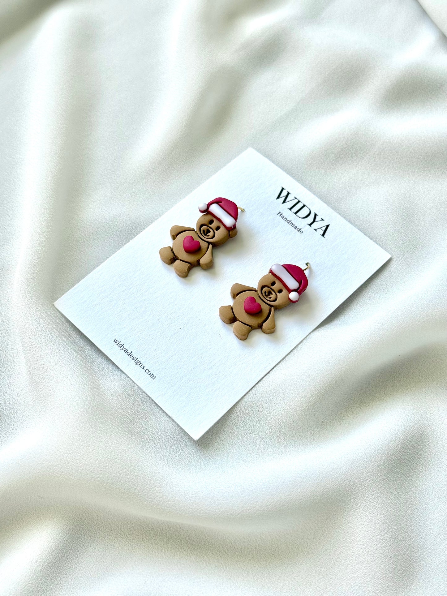 Santa Teddy Bear Earrings