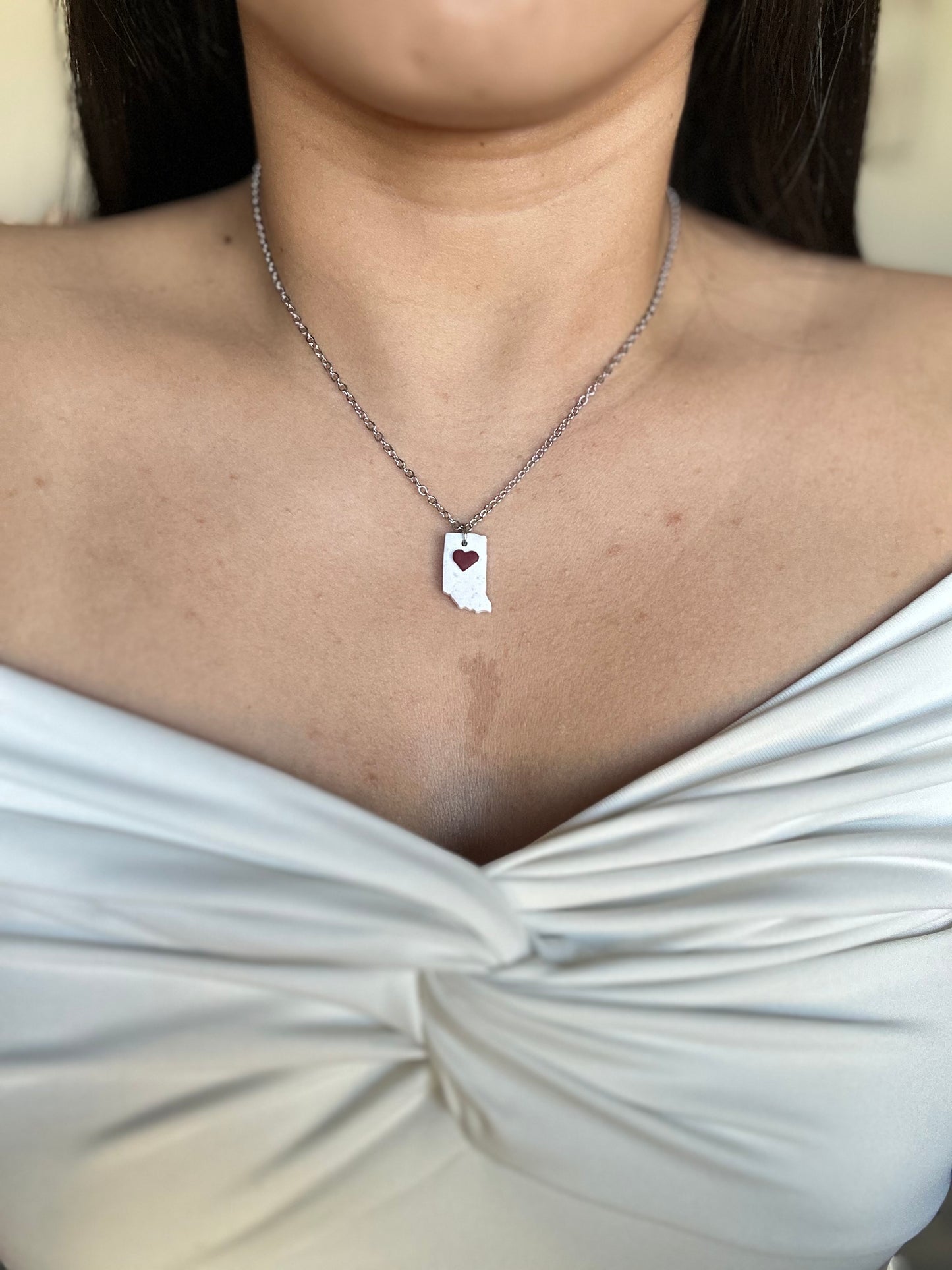 Indiana Necklace - White Speckled