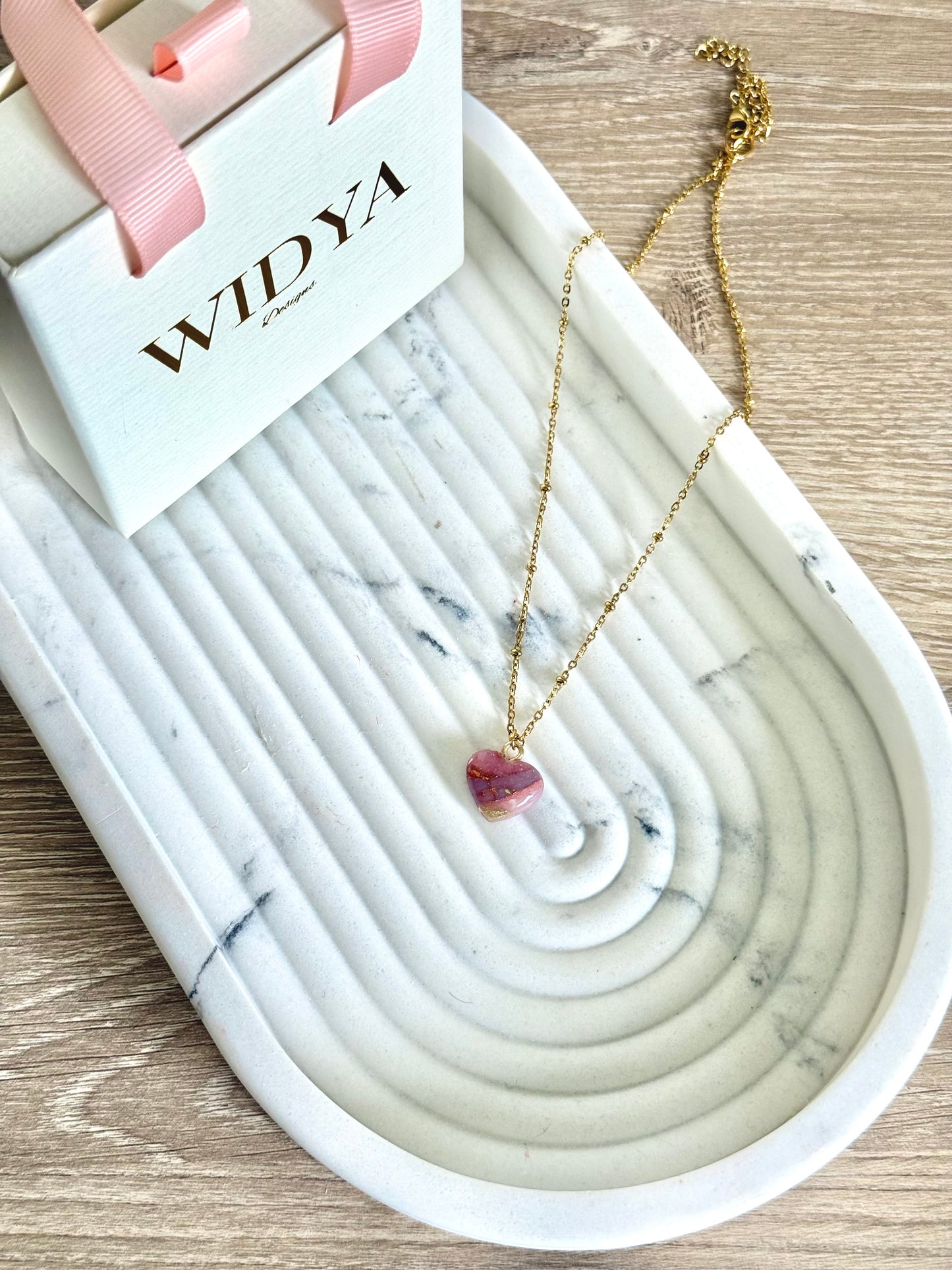Rose Quartz Necklace - Heart
