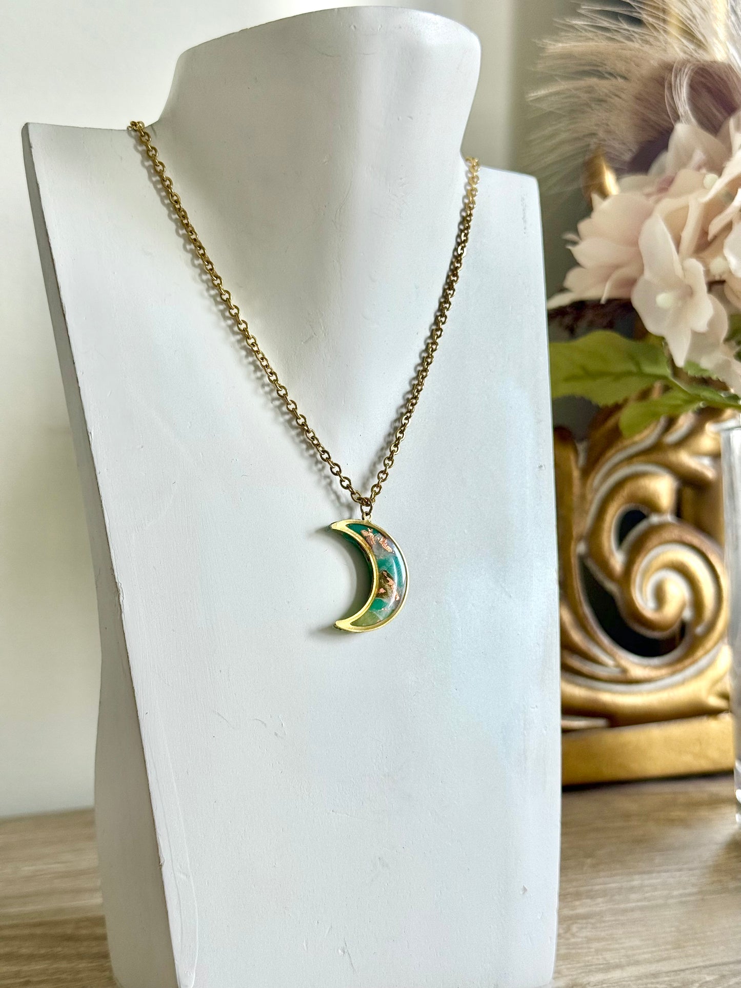 Peridot Necklace - Crescent