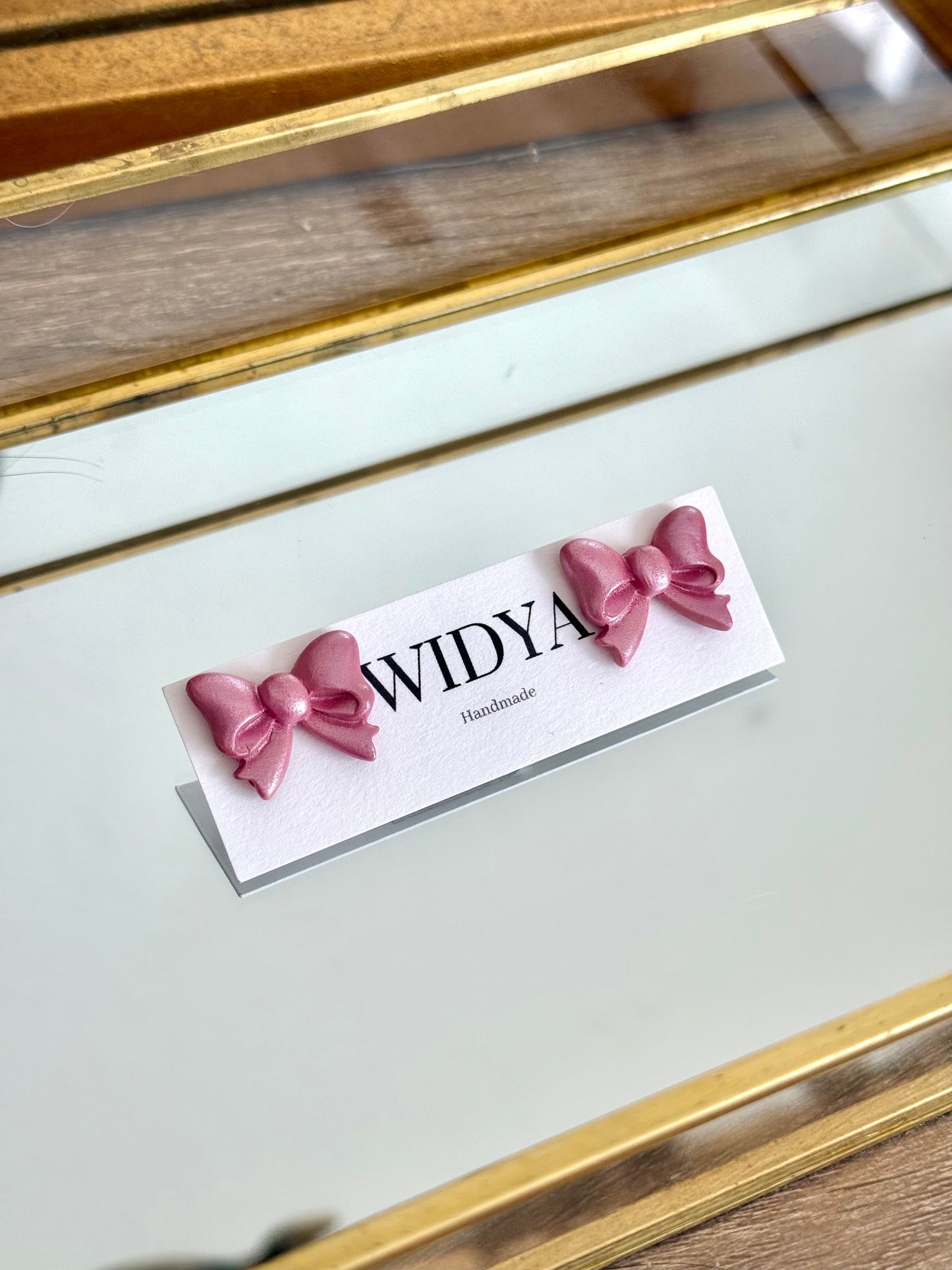 Coquette Bow Stud Earrings - Pink