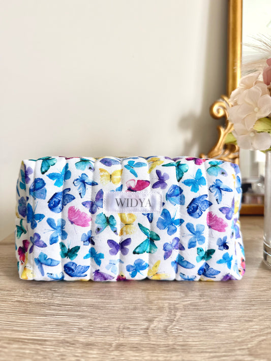 Colorful Butterflies Makeup Bag
