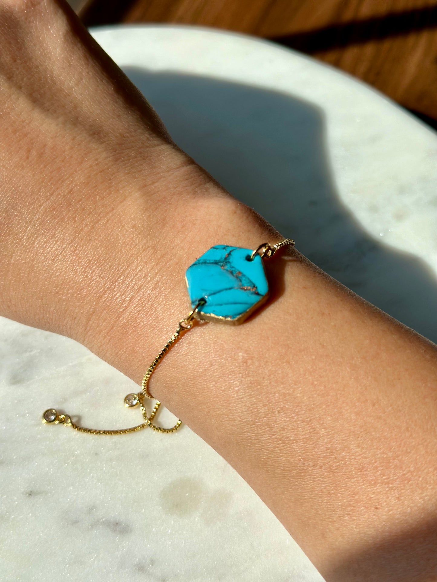 Turquoise Bracelet - Hexagon