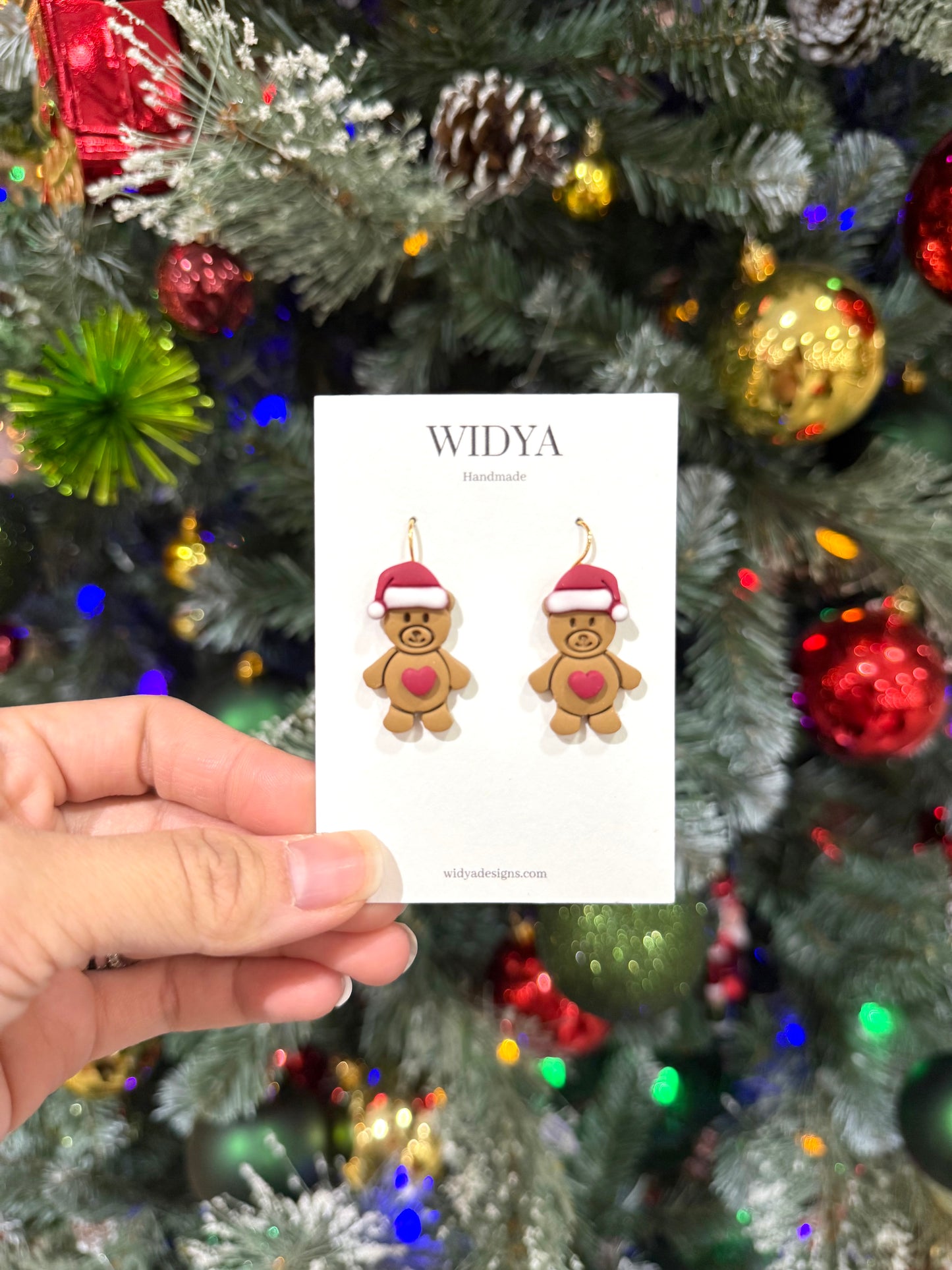Santa Teddy Bear Earrings
