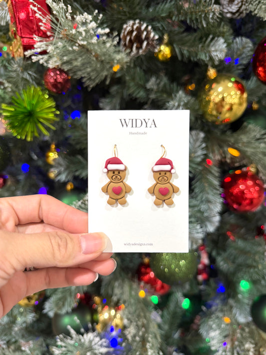 Santa Teddy Bear Earrings