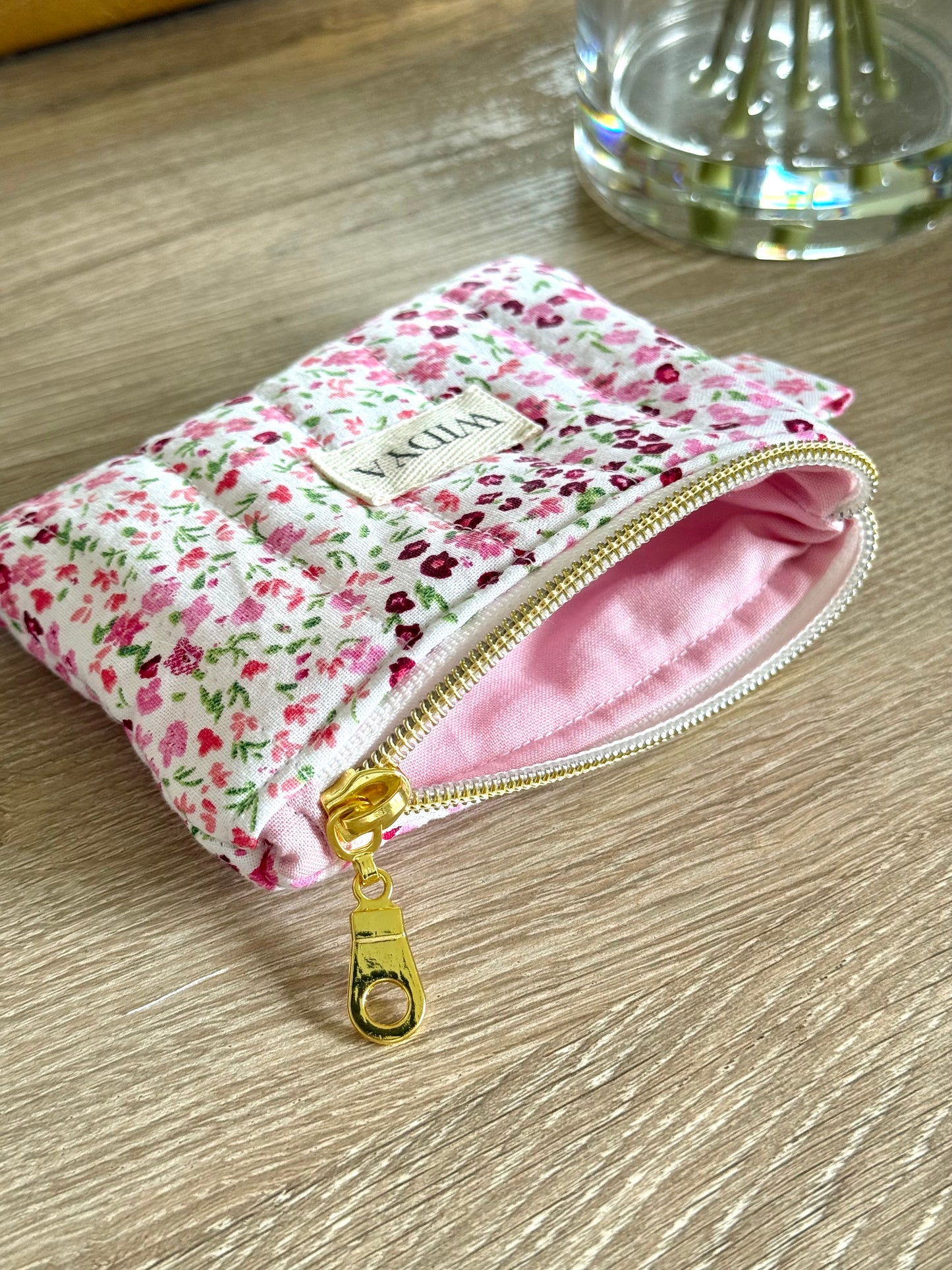 Pink Floral Keychain Pouch