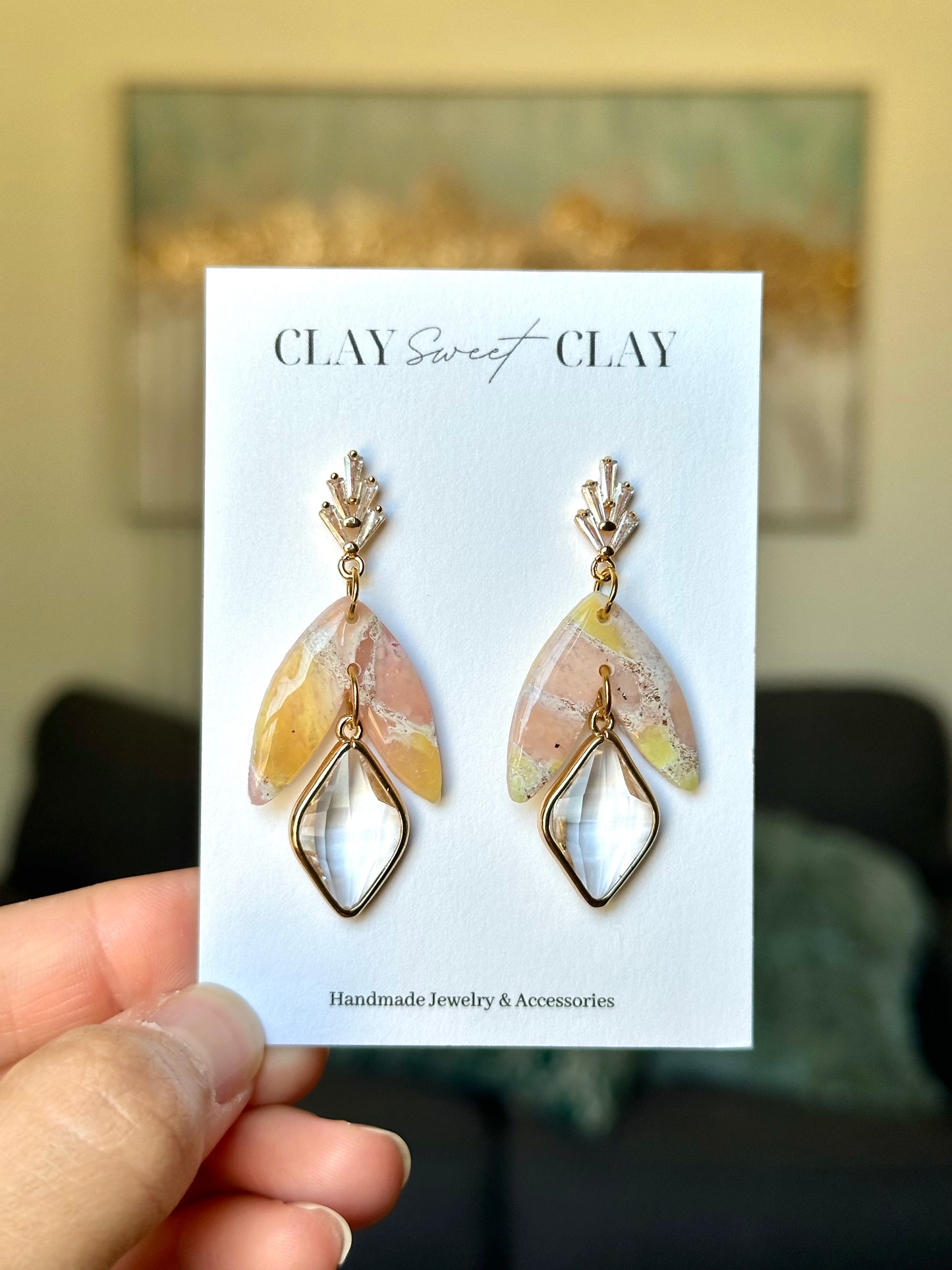 Sunstone Dangles - Marquise