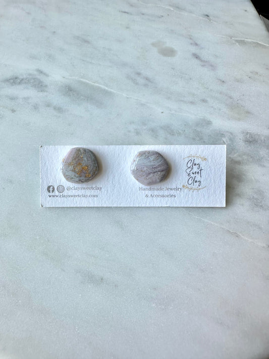 Mixed Marble Stud Earrings