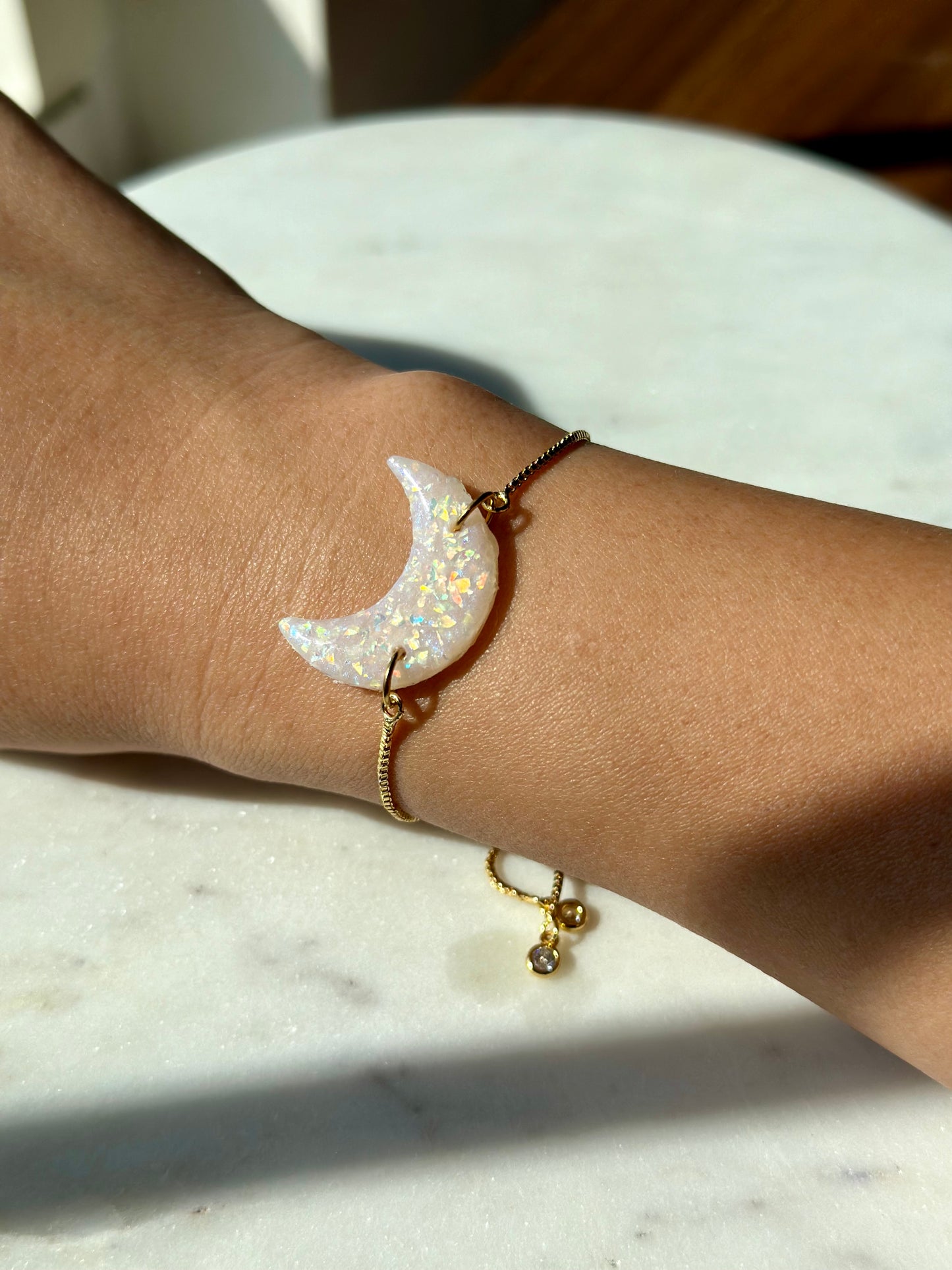 White Opal Bracelet - Crescent