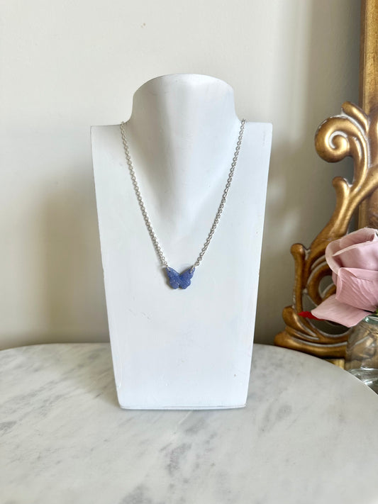 Lapis Lazuli Necklace - Dainty Butterfly