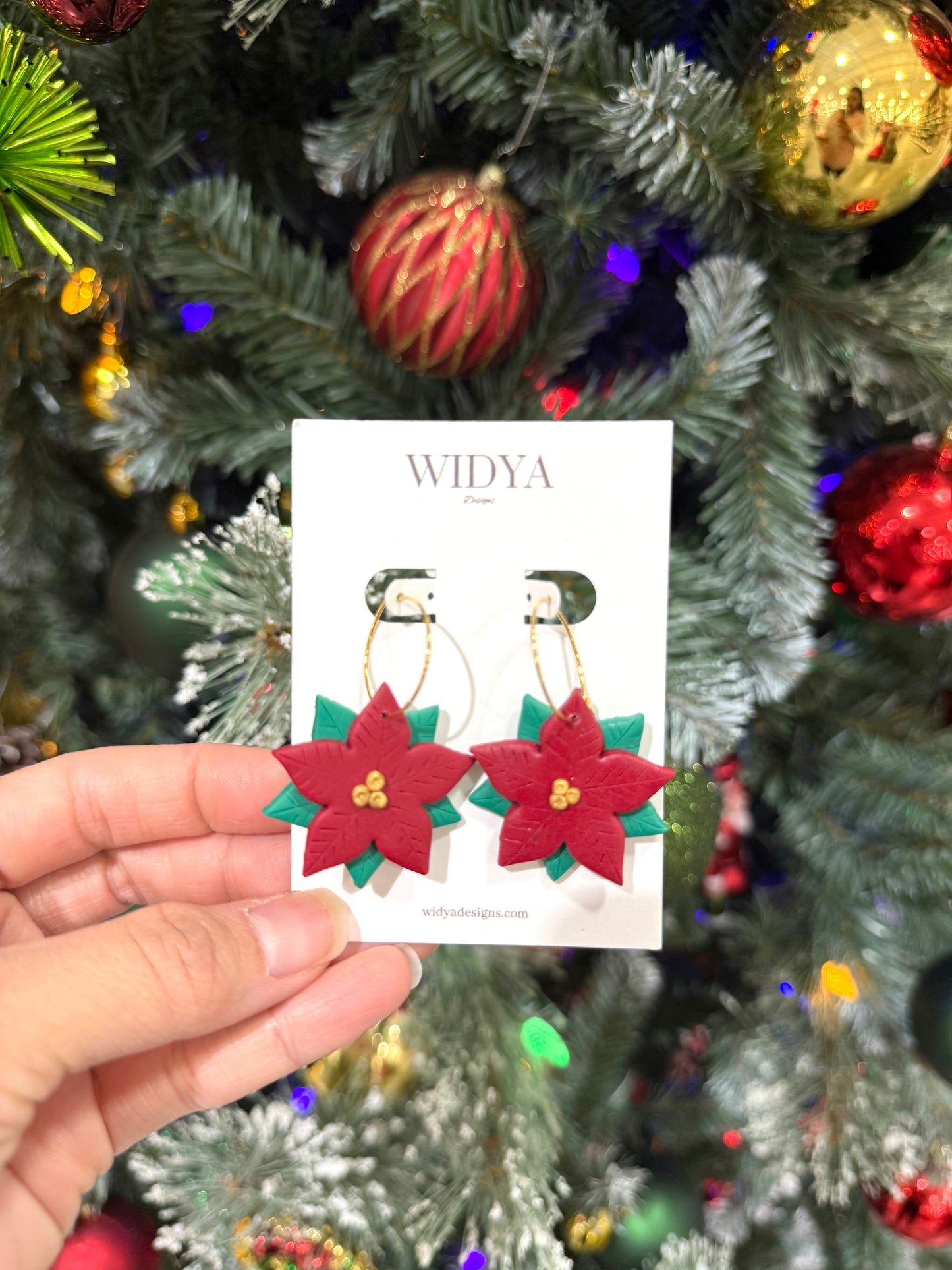 Poinsettia Earrings - Large