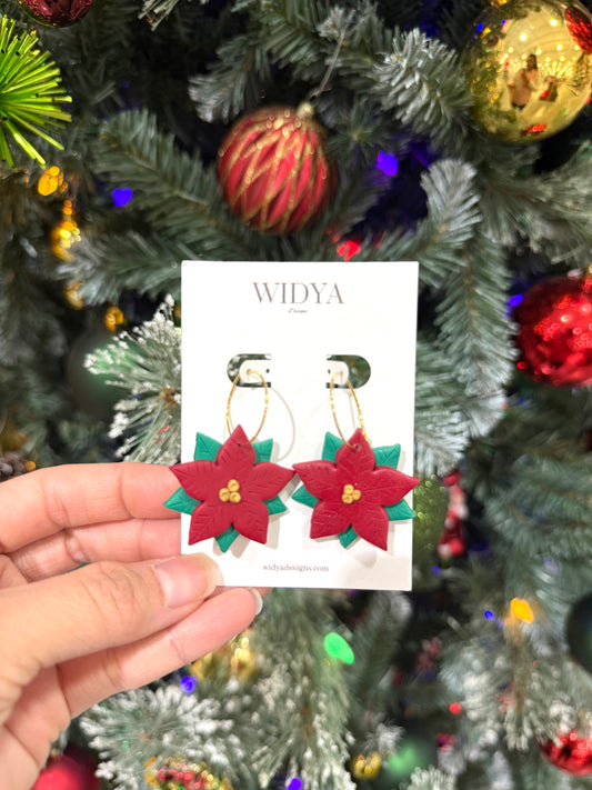 Poinsettia Earrings - Large