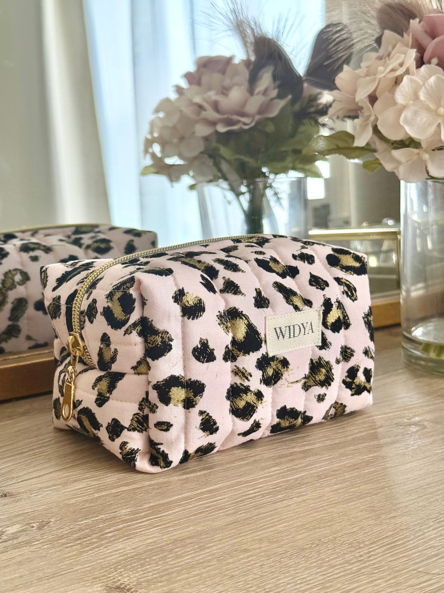 Pink + Leopard Print Makeup Bag