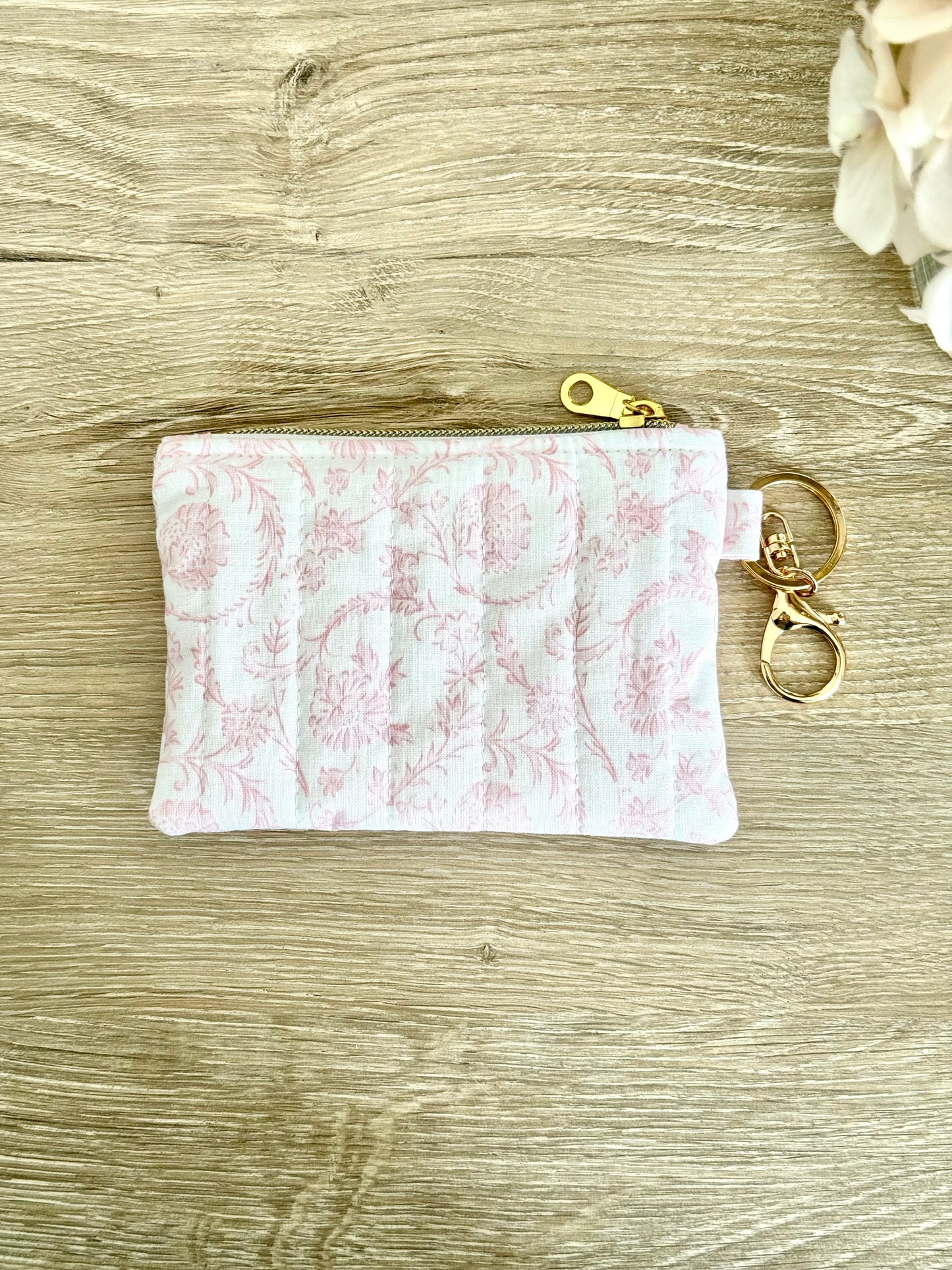 Pink Chinoiserie Keychain Wallet