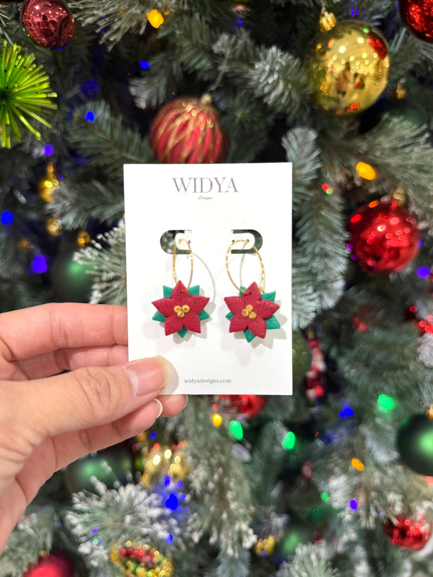 Poinsettia Earrings - Small