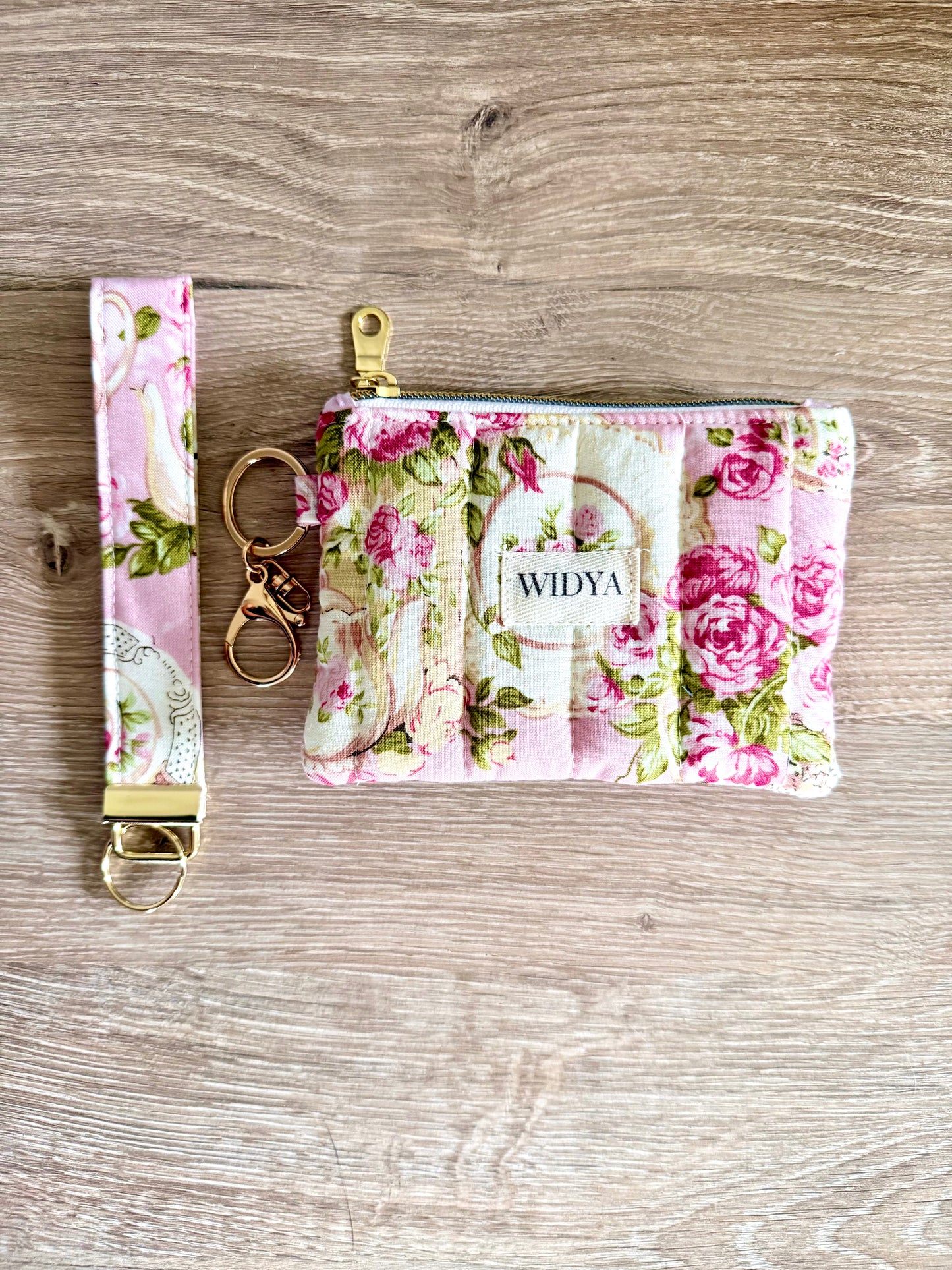 Tea Rose Garden Keychain Wallet