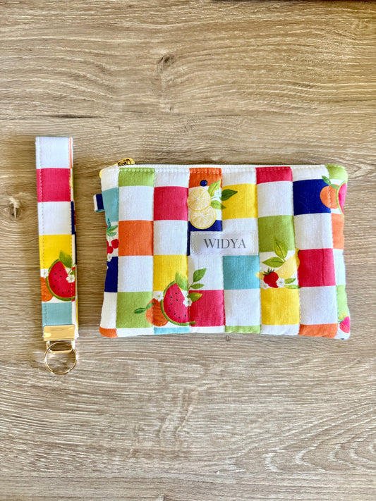 Colorful Checkered Fruity Small Pouch