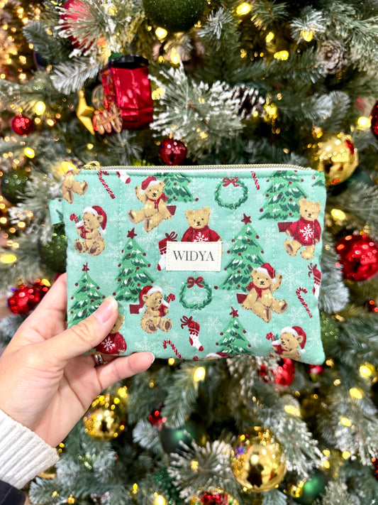 Christmas Teddy Bear Small Pouch