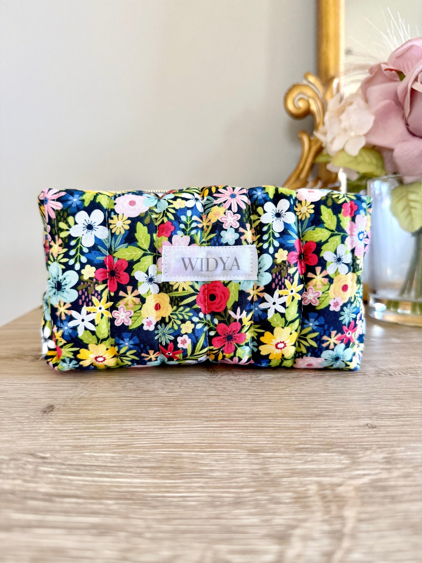 Midnight Garden Floral Travel Pouch