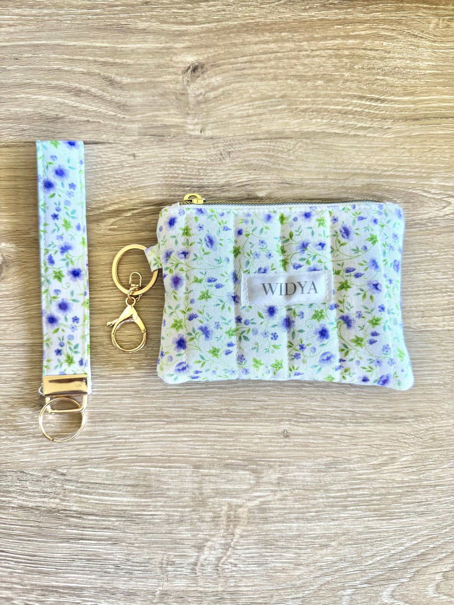 Purple Floral Keychain Wallet