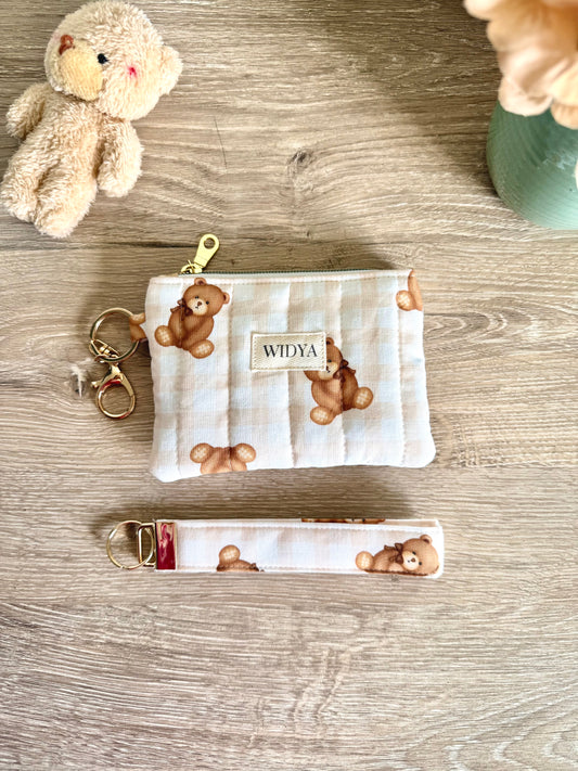 Cute Teddy Bear Keychain Wallet