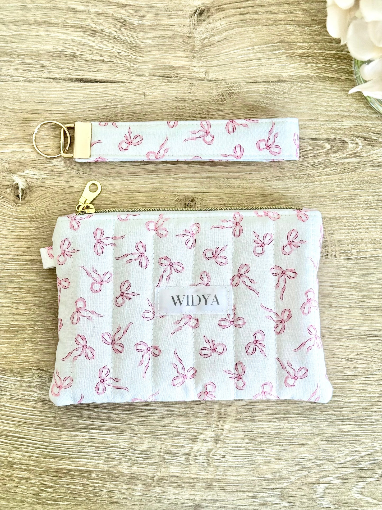 Dainty Pink Bows Small Pouch