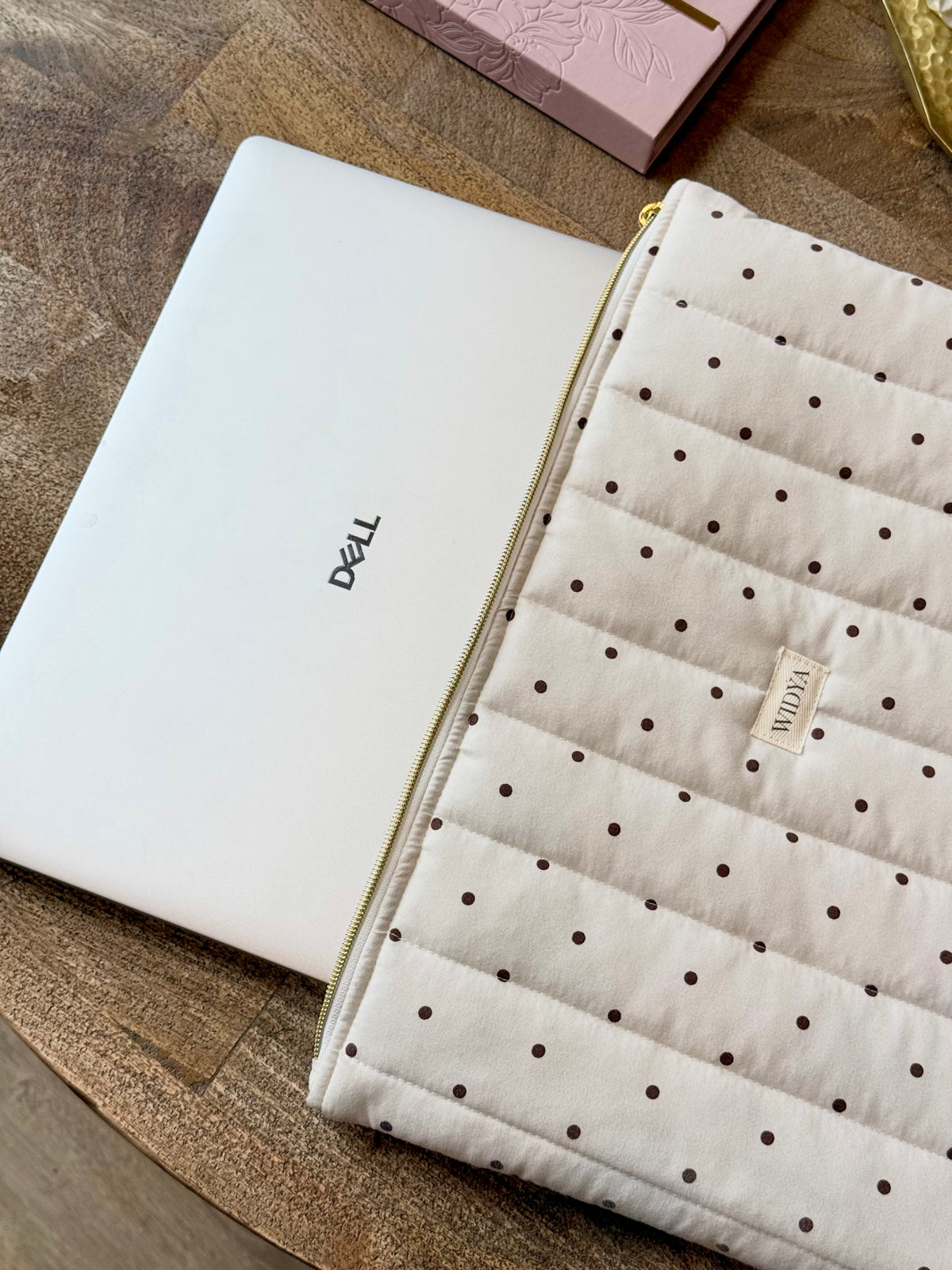 Brown Polkadot Laptop Sleeve