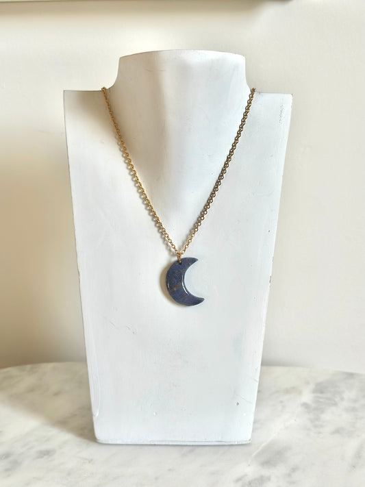 Lapis Lazuli Necklace - Crescent