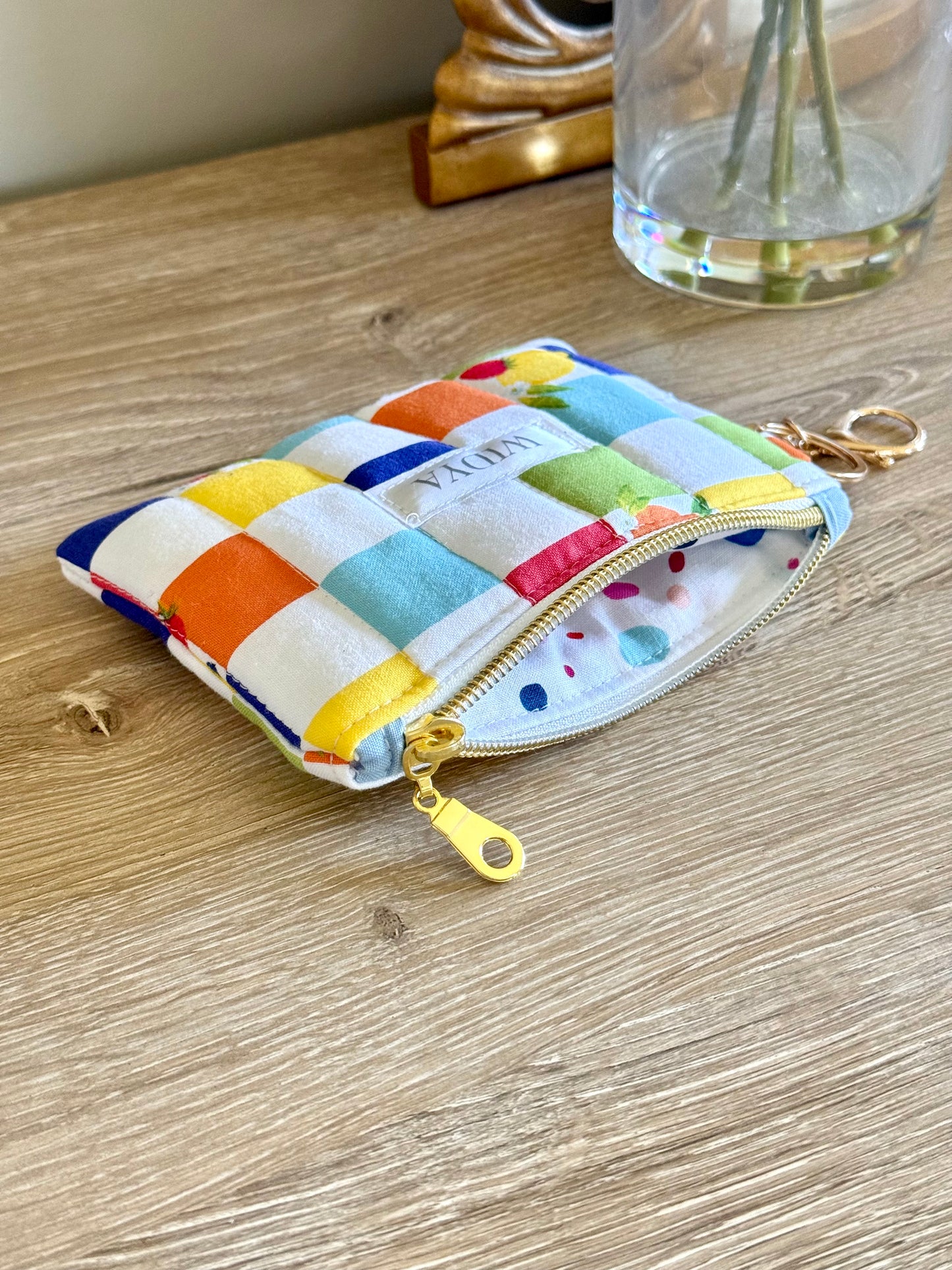 Colorful Checkered Fruity Keychain Wallet