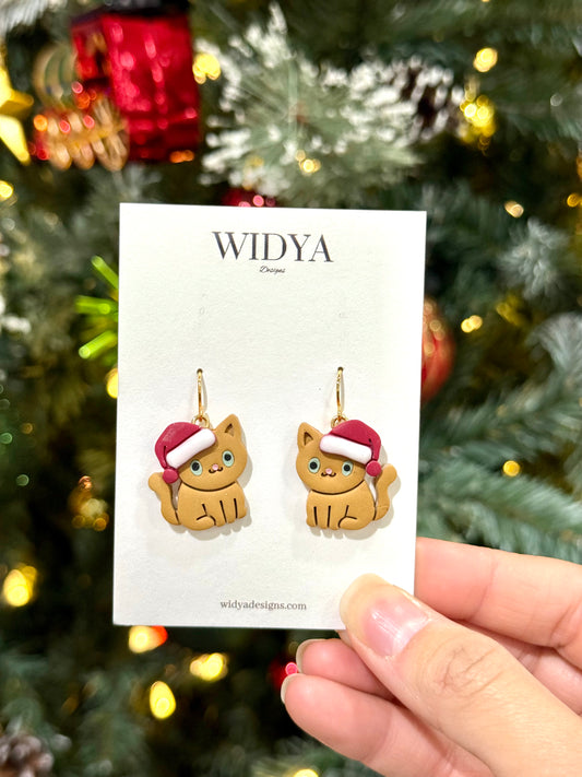 Santa Cat Earrings