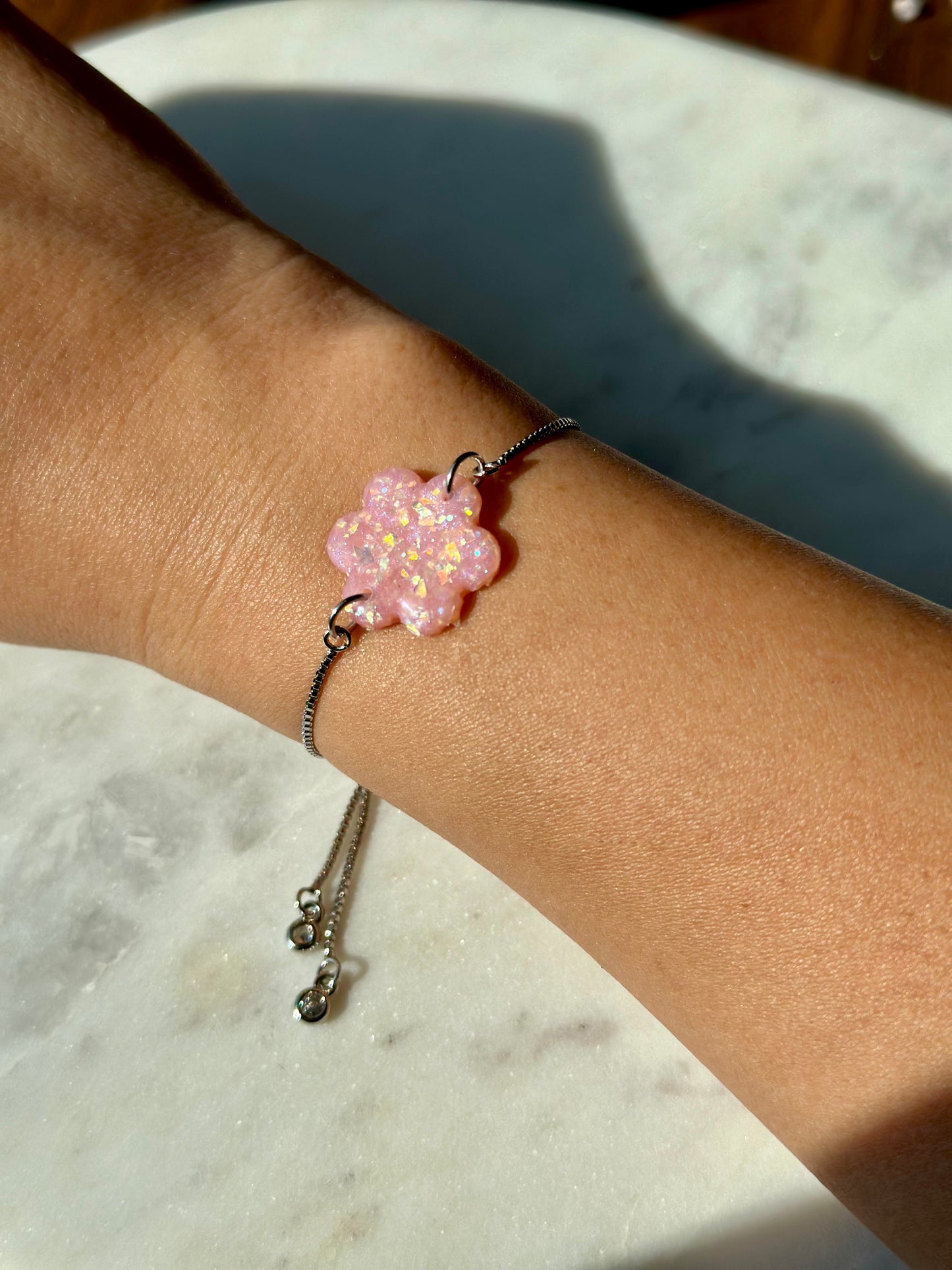 Pink Opal Bracelet - Flower