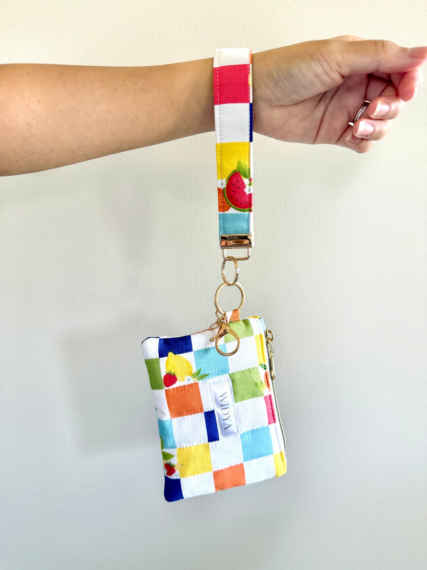 Colorful Checkered Fruity Keychain Wallet