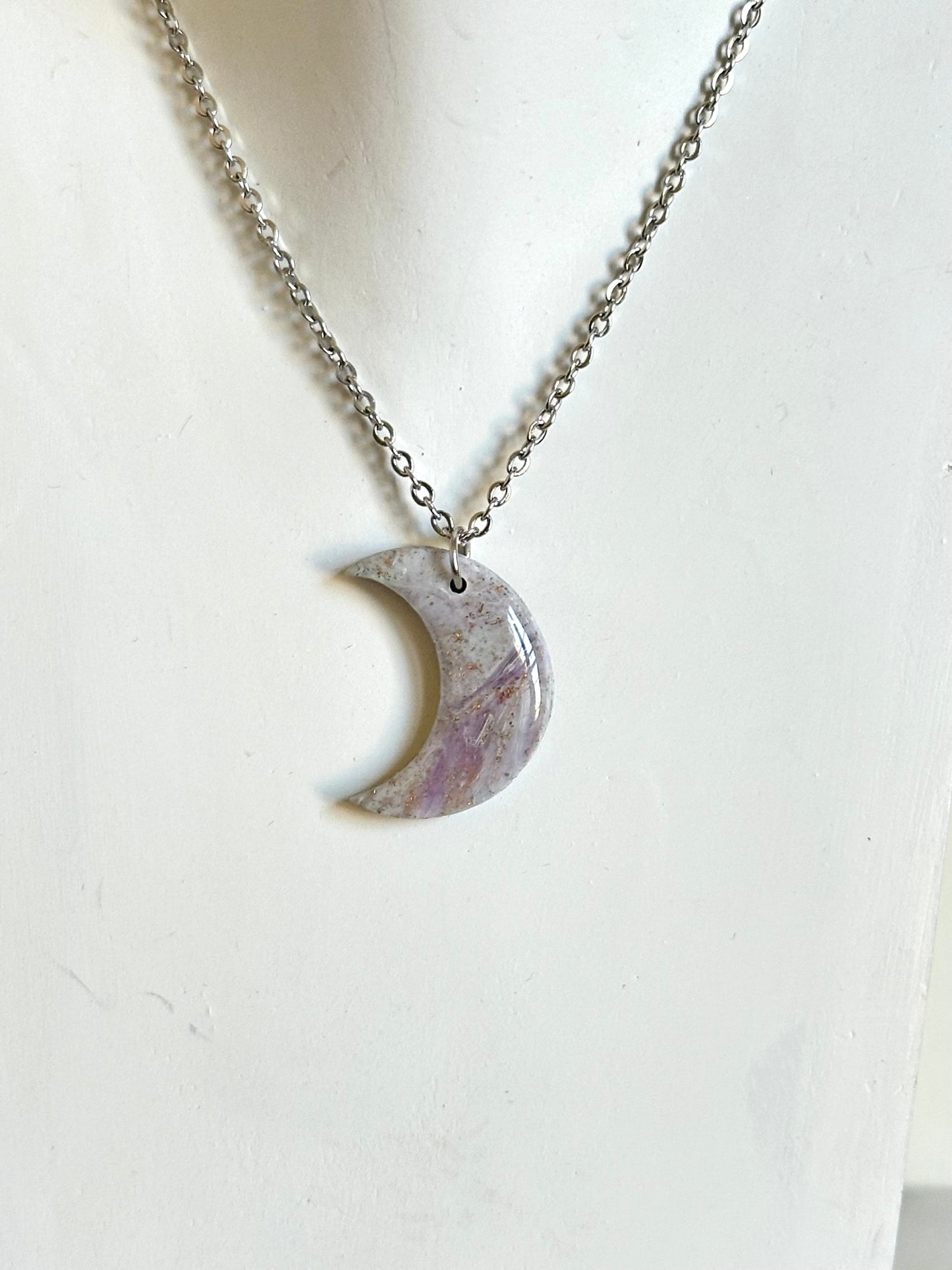 Mixed Marble Necklace - Crescent